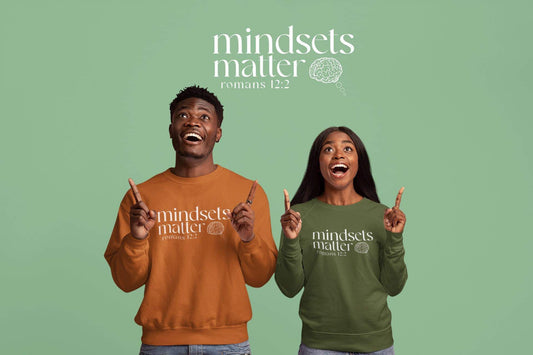 Mindsets Matter Unisex Fall Sweatshirt (Olive Green)